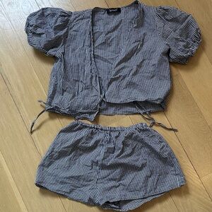 Few Moda Navy and White Gingham Women's Set